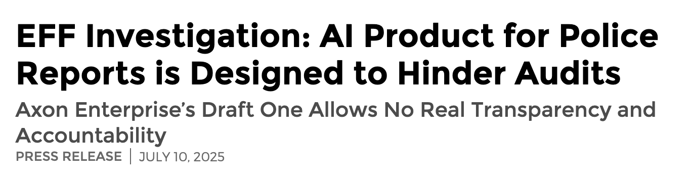 EFF report on Axon DraftOne